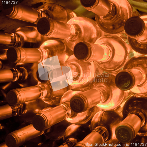 Image of wine bottles stacked up