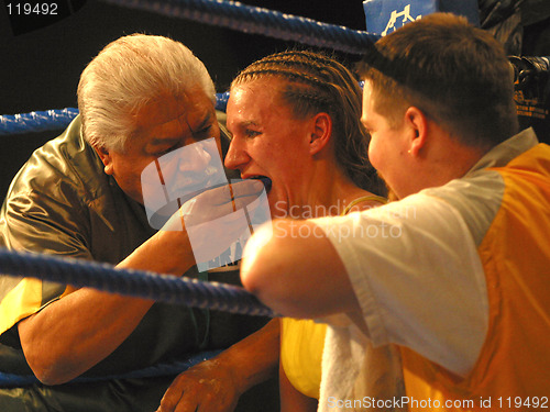 Image of female boxer in corner