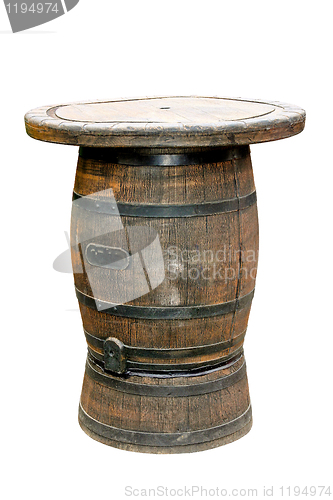 Image of Barrel table isolated