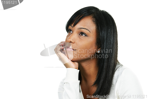 Image of Young woman thinking