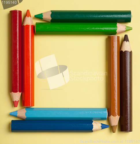 Image of Color pencils forming a square frame