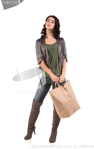 Image of young woman with shopping