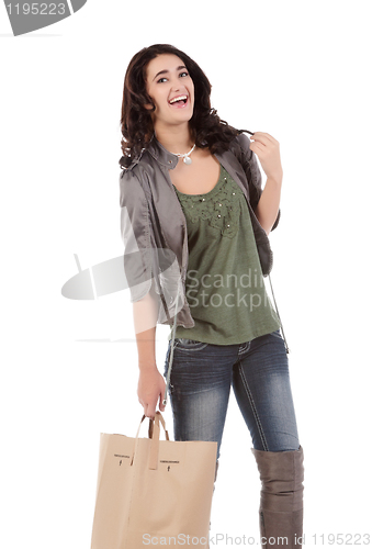 Image of young woman with shopping