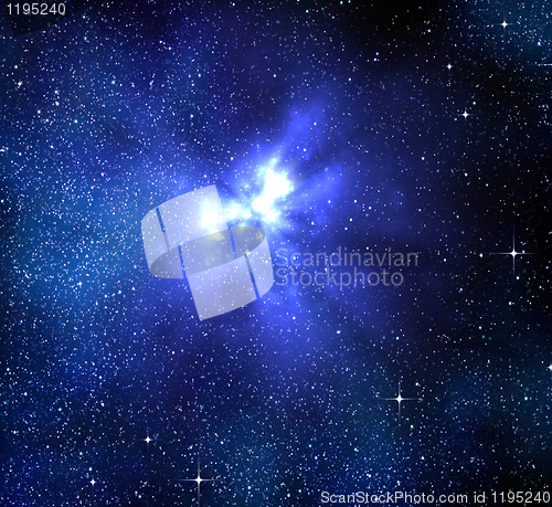 Image of exploding nova in space