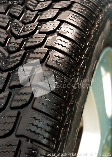 Image of Washed car tire detail shot