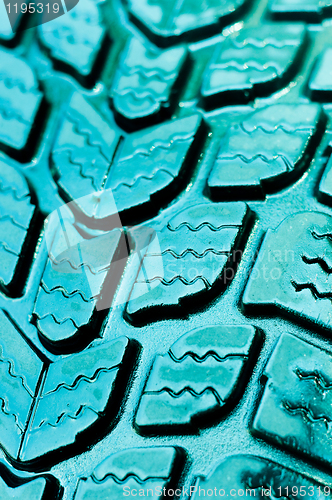 Image of Vibrant blue rubber tire texture