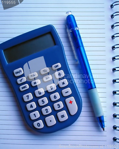 Image of calculator and pencil