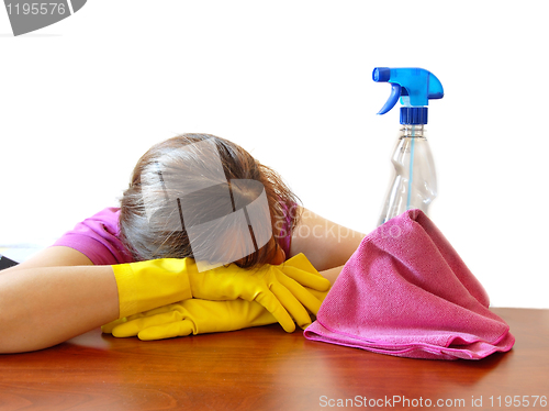 Image of Bored cleaning