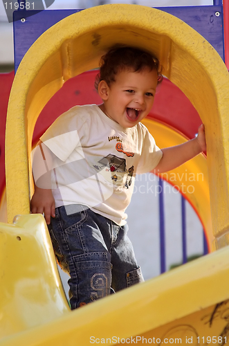 Image of boy enjoys the playground