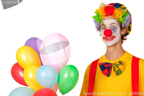 Image of Colorful clown with balloons