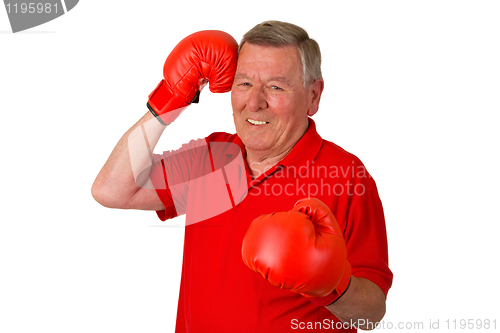 Image of Male Senior with boxing gloves