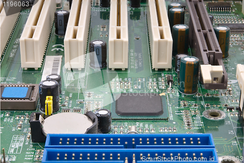 Image of Partial computer mainboard