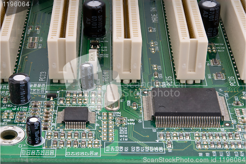 Image of Partial computer mainboard