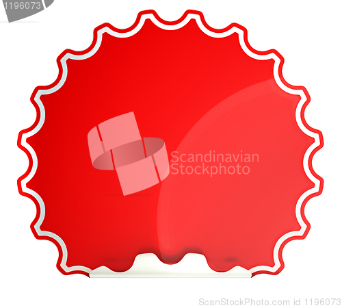 Image of  Red round hamous sticker or label 
