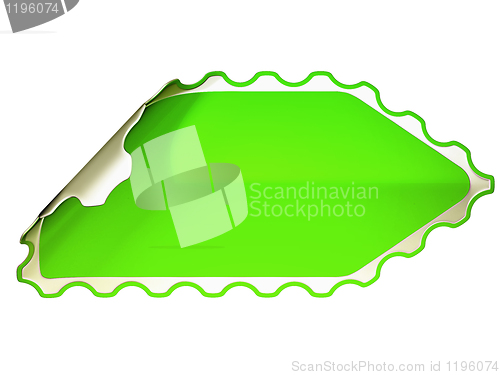 Image of Green jagged hamous sticker or label 