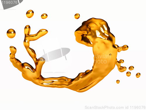 Image of Spatter of liquid gold with drops 