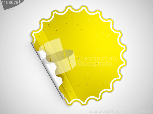 Image of Yellow round hamous sticker or label