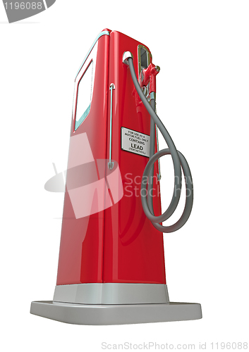 Image of Red fuel pump isolated over white background