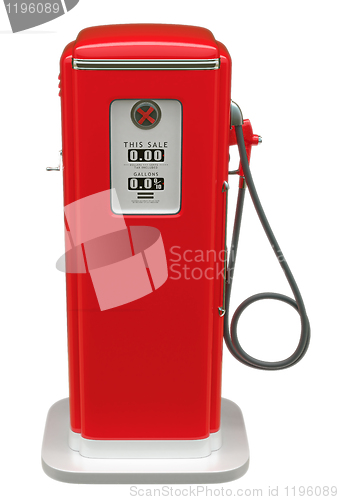 Image of Old asoline pump isolated over white