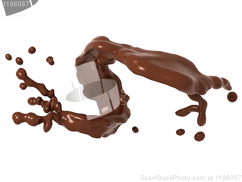 Image of Liquid chocolate or cocoa splash isolated 