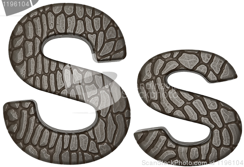 Image of Alligator skin font S lowercase and capital letters
