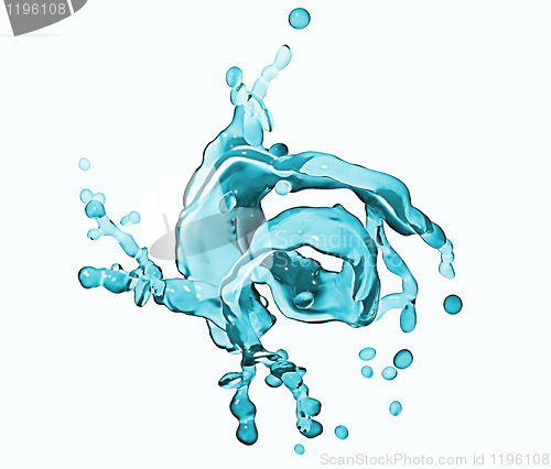 Image of Splash of water with droplets isolated