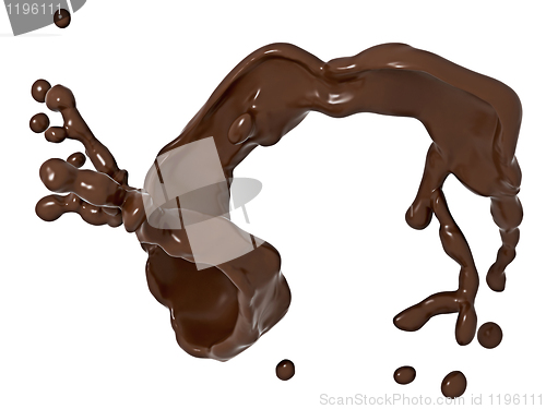 Image of Splash Liquid chocolate with drops isolated