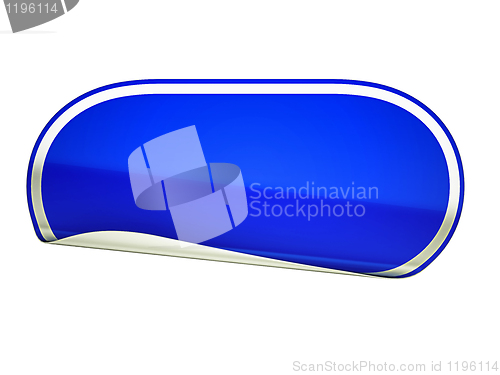 Image of Blue rounded bent sticker or label