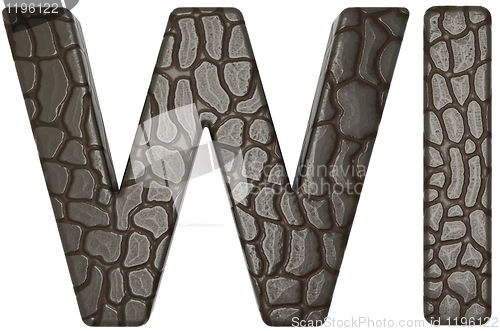 Image of Alligator skin font w and i capital letters 