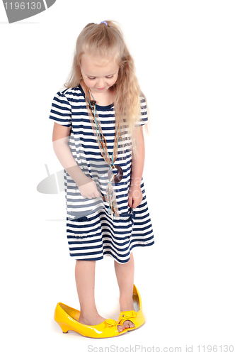 Image of Little cute girl in studio