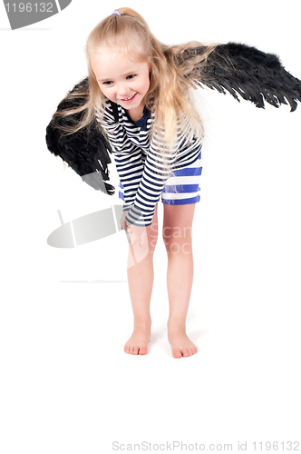 Image of Little cute girl in studio
