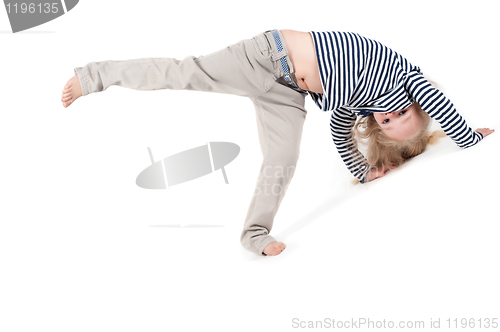 Image of Little cute girl in studio