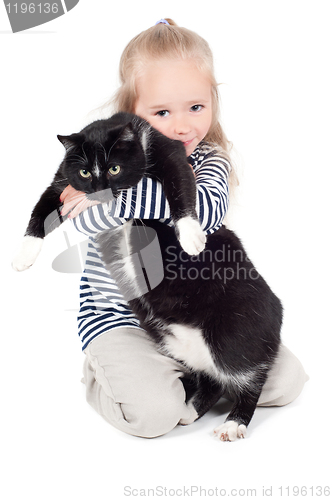 Image of Little cute girl in studio