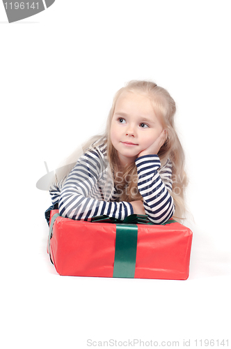 Image of Little cute girl in studio