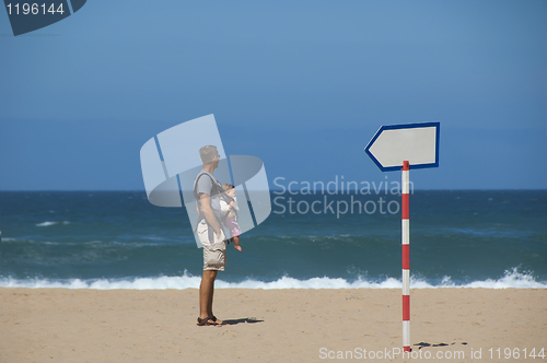 Image of Beach: blue ocean and sand