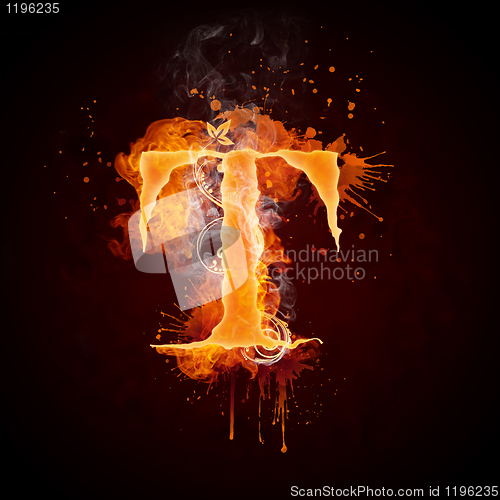 Image of Fire Swirl Letter T