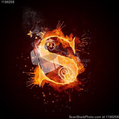 Image of Fire Swirl Letter S