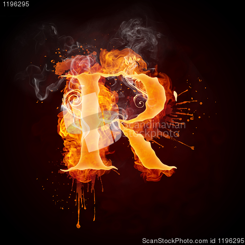 Image of Fire Swirl Letter R