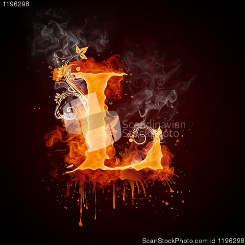 Image of Fire Swirl Letter L