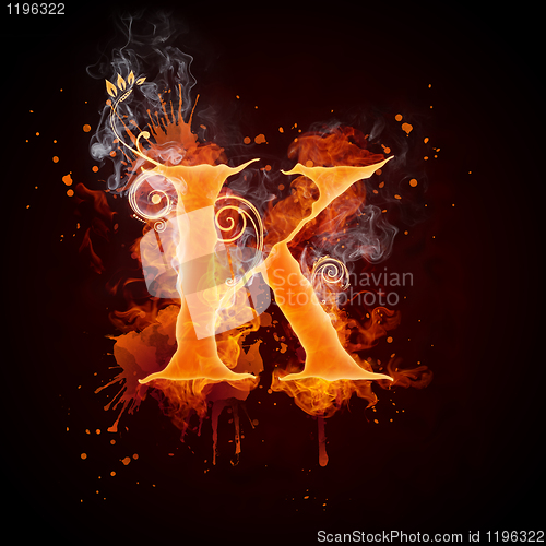 Image of Fire Swirl Letter K