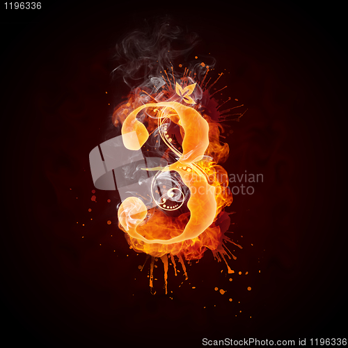 Image of Fire Swirl Letter 3