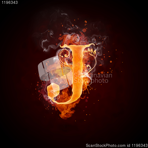 Image of Fire Swirl Letter J