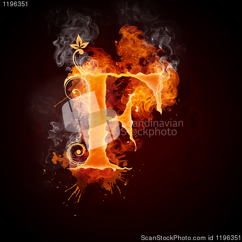 Image of Fire Swirl Letter F