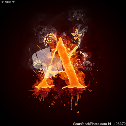 Image of Fire Swirl Letter A