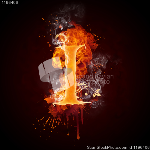 Image of Fire Swirl Letter I