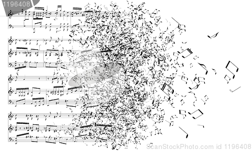 Image of music notes dancing away