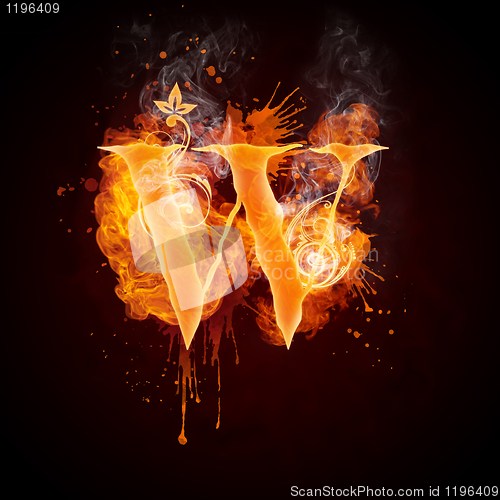 Image of Fire Swirl Letter W