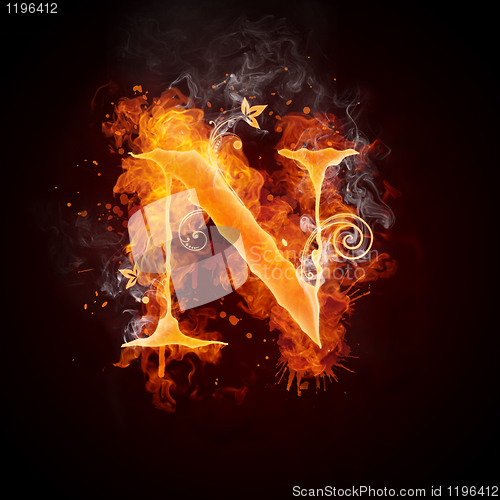 Image of Fire Swirl Letter N