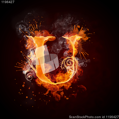 Image of Fire Swirl Letter U