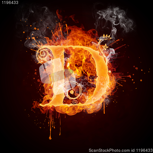 Image of Fire Swirl Letter D